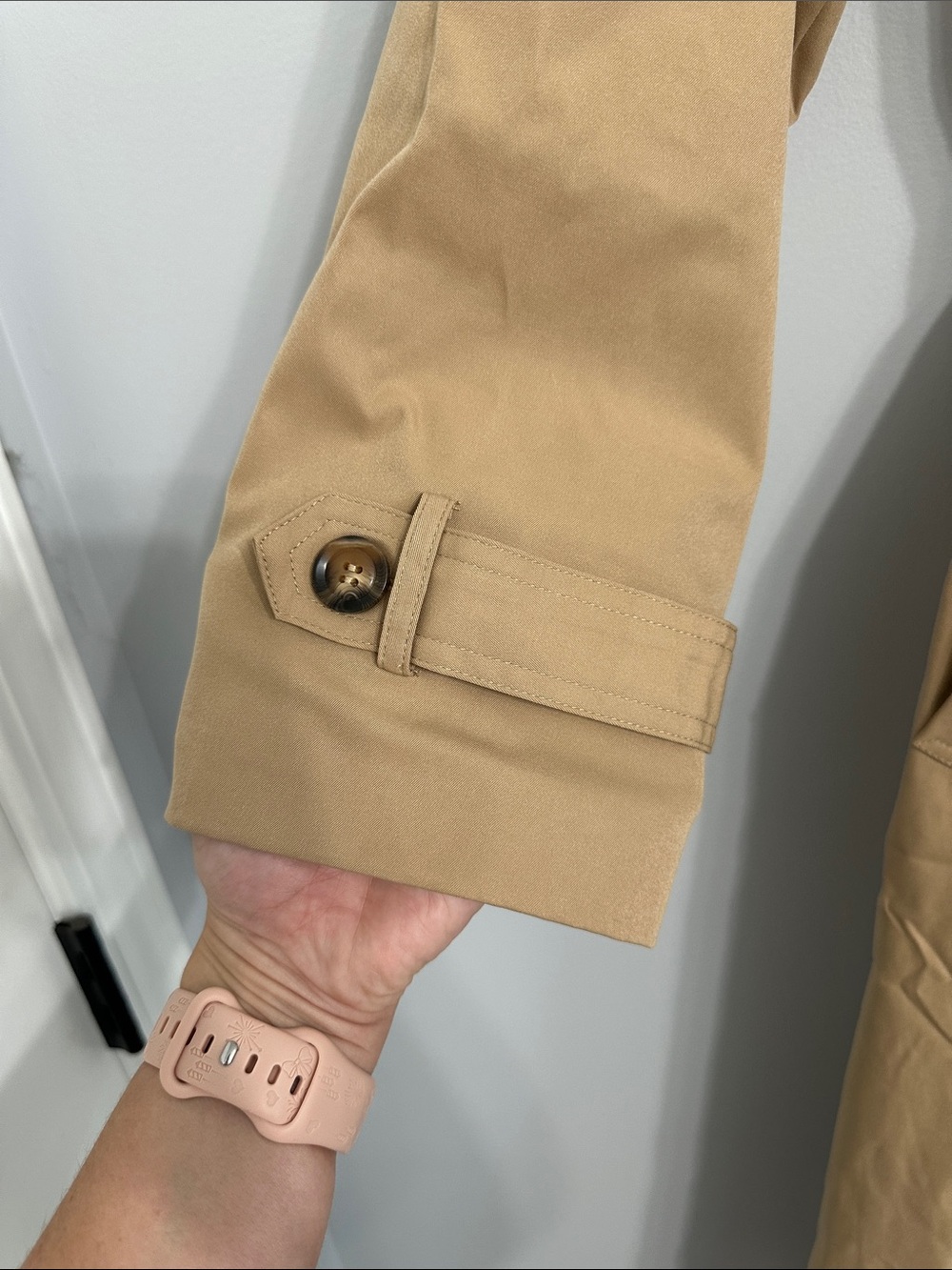 NWOT Cupshe Tan Double-Breasted Trench Coat with Belt - Picture 6 of 12